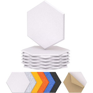Panneaux acoustiques auto-adhésifs hexagonaux Carreaux muraux insonorisants haute densité pour studio et maison pour salon et chambre à coucher - Product Image 1