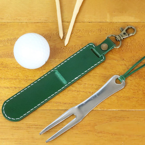 Japanese and Korean style minimalist PU leather <b>golf</b> fork protector, mini portable green-hanging fork protector. - Product Image 1