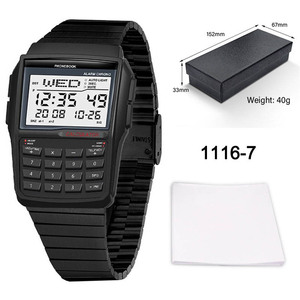 Montre-bracelet multifonction avec horloge, alarme, chrono, affichage LED, calculatrice, montre numérique sport pour enfants, femmes et hommes - Product Image 5