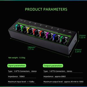 Amplificador de Auriculares Profesional HA800 PRO, Amplificador de Audio Estéreo de 8 Canales con Luz RGB y Control de Volumen para DJ y Estudio - Product Image 5
