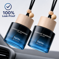 Diffuseur de parfum suspendu pour voiture Custom TopOne, flacon en verre de 8 ml pour huiles essentielles avec cordon réglable, pour utilisation en voiture, dans un placard ou au bureau uniquement