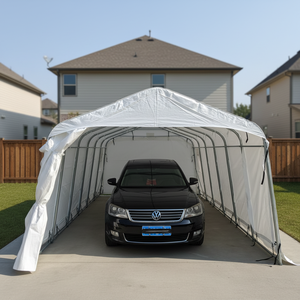 <span class=keywords><strong>Abri</strong></span> <span class=keywords><strong>de</strong></span> stationnement pliable pour voiture, avec structure en acier galvanisé et alliage d'aluminium, revêtement PE résistant aux UV et imperméable, robuste - Product Image 1
