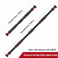 Barre de traction horizontale robuste et réglable en acier au carbone 105-150 cm, antidérapante, en EVA écologique, pour usage domestique et OEM
