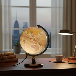 Globo Terráqueo LED USB de 1.5W, Color Marrón, 21cm con Base, para Hogar/Oficina o Aula, Duradero y Elegante - Product Image 3