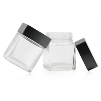 Vente en gros de pots de stockage en verre carrés vides de 1 à 4 oz avec couvercle à vis en plastique, logo personnalisé, récipient en verre pour épices, café en poudre, 200 ml, 400 ml