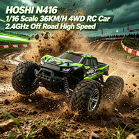 HOSHI Hijau&Oranye N416 Skala 1:16 2.4GHz 4WD RTR Mobil RC 36Km/jam Kecepatan Tinggi Kendaraan Listrik Mainan Kelas Hobi Truk Off-road