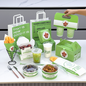 กล่องอาหารแบบใช้แล้วทิ้งพิมพ์โลโก้ได้ กล่องอาหารแบบนำกลับบ้าน บรรจุภัณฑ์สำหรับเบอร์เกอร์ เฟรนช์ฟรายส์ <span class=keywords><strong>ไก่</strong></span><span class=keywords><strong>ทอด</strong></span> - Product Image 5