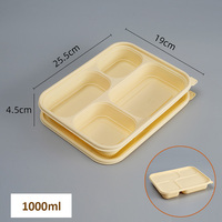 Boîte à emporter en papier kraft écologique, imperméable, résistante à l'huile, avec logo personnalisé, 500 ml, 750 ml, 1000 ml, emballage alimentaire biodégradable, boîte à lunch