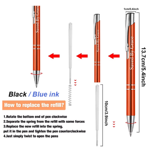 ปากกาลูกลื่นโลหะสีส้ม สลักโลโก้ตามสั่ง ปากกาคลิก 1.0 มม. หัวเข็มสปริง สำหรับสำนักงาน โรงเรียน พร้อมปลายปากกาสไตลัส - Product Image 5