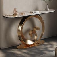 Table d'entrée en métal pour salon, table console moderne nordique en marbre avec tiroir de rangement, meubles de maison à vendre