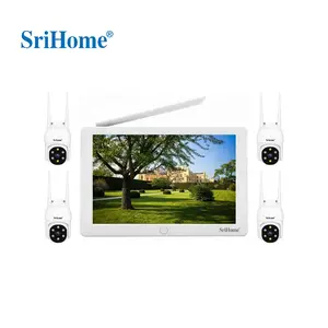 SriHome-sistema de cámaras de seguridad para el hogar, Kit de grabador de vídeo en red con Wifi, NVR, 8 canales, 1080P, 4 unidades, SH030