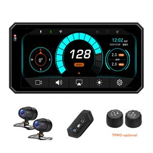 Neuester tragbarer Touchscreen-Motorrad monitor mit drahtloser IOS CarPlay-und Android Auto TPMS GPS Navigator-Aufnahme funktion - Product Image 1