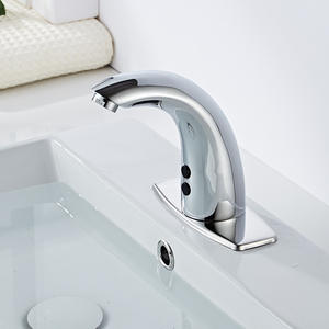Grifo de lavabo moderno sin contacto, de un solo orificio, con sensor, para montaje en encimera. - Product Image 1