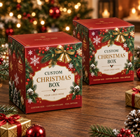 Boîte cadeau de Noël personnalisée écologique et recyclable avec option cadre photo, boîte à bonbons carrée en carton blanc pour fêtes de fin d'année, OEM