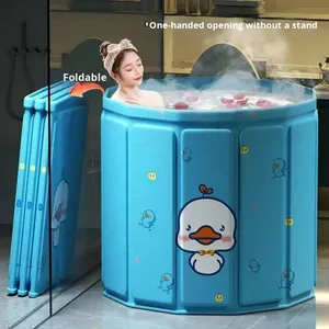 <strong>Foldable</strong> Eco-Friendly PVC Round <strong>Bath</strong> Bucket for Adults Home Use Full Body <strong>Bath</strong> No Installation Needed - Product Image 6