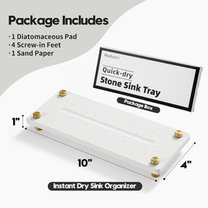 Tappetino per l'essiccazione del rubinetto in oro che assorbe l'acqua del sottobicchiere bianco 10 "X 4" portasapone portasapone alzata - Product Image 2