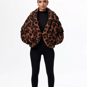 Chaqueta Acolchada de Satén con Estampado de Borreguito para Mujer - Impermeable, Cálida, Elegante y Transpirable, de Seda para Otoño e Invierno, Estilo Casual - Product Image 1