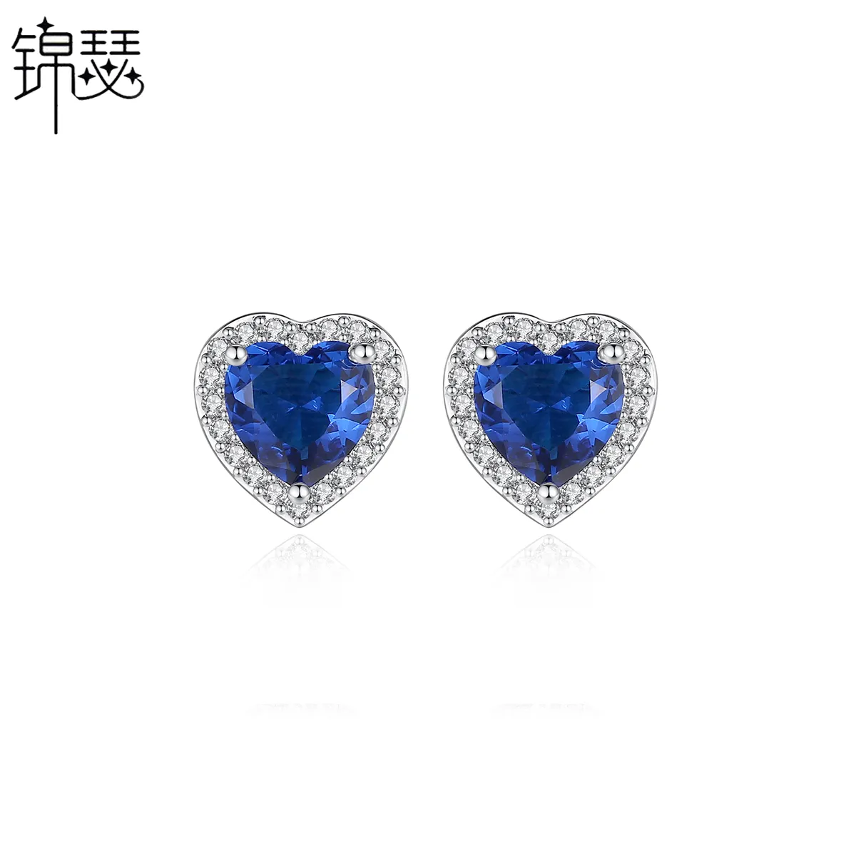 LUOTEEMI Wholesale Stock CZ Jewelry Factory JINSE Brand Small Size Sweet Cut Heart Shape Women Stud Earring