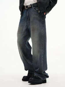 Manufacturer Selvedge Raw Denim Jeans Vintage Japanese Style Denim Jeans Mid Waist Straight <strong>Pants</strong> <strong>Army</strong> Green Selvedge Denim - Product Image 4