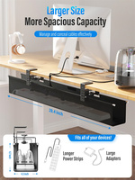 Grand plateau de gestion des câbles sous le bureau gestion des câbles sous le bureau sans perceuse cache-cordon en tissu pour organisateur de fils