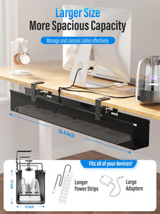 Grande sotto la scrivania cavo di gestione del vassoio di gestione del cavo sotto la scrivania senza trapano cavo per filo organizzatore - Product Image 2
