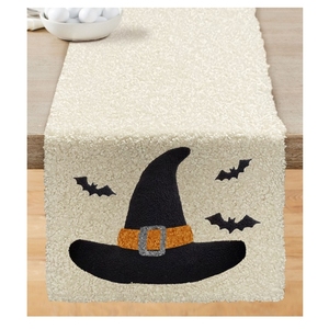 Chemin de table Halloween fantôme brodé Crewel noir et blanc personnalisé - Product Image 4