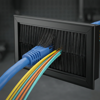 Panneau de remplissage de rack 1U avec brosse de gestion des câbles pour le refroidissement – Brosse de gestion de câbles 1U horizontale pour rack