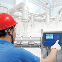 Débitmètre ultrasonique à bride en acier inoxydable pour traitement des eaux, écran LCD, IP65/IP68, communication 485, haute précision, usage industriel