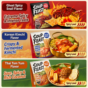 Soup Banquet Master Noodle 284g <span class=keywords><strong>Nouilles</strong></span> épicées Luosifen et Tom <span class=keywords><strong>Yum</strong></span> Thaïlandais, <span class=keywords><strong>Nouilles</strong></span> larges instantanées en sachet, Plat chinois authentique et très populaire - Product Image 2