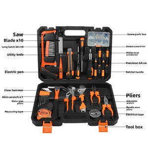 Ensemble d'outils professionnels pour la maison de 104 pièces, kit d'outils à main essentiels avec coffret de rangement robuste pour les réparations quotidiennes à la maison et les situations d'urgence - Product Image 2