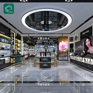 3D Design Service Cosmetics Display Middle Cabinet Perfume Showcase Wig Shop Display Beauty Store Design