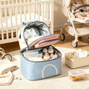 Custom logo PEVA Standart Insulated Bag Baby <b>Cooler</b> <b>Backpack</b> Thermal Insulation Insulated Milk Preservation Picnic <b>Cooler</b> Bag - Product Image 1