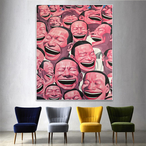 Affiches murales, peinture figurative, <span class=keywords><strong>homme</strong></span> riant, décoration moderne pour la maison, peintures sur toile pour le salon - Product Image 1