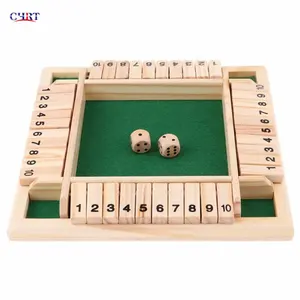 Wooden Memory Game Children 4 Player Wooden Pub Bar Board Dice Game For Shut The Box
