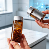 Bouteille en verre carrée de 60 ml, 90 ml, 120 ml pour soins capillaires, compléments alimentaires, capsules, boîte personnalisée avec logo coloré disponible, stockage de vitamines