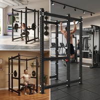 Rack de musculation combiné demi-complet ou complet en acier au carbone Q235 robuste pour usage commercial et exercices de fitness complets