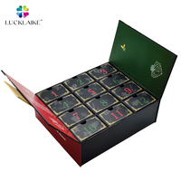 Vente en gros de calendriers de l'avent beauté, maquillage, parfums, cadeaux de la Saint-Valentin, emballage en carton noir, boîte de calendrier de l'avent personnalisée