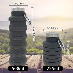 ขวดน้ำพับได้แบบพกพา ปลอดสาร BPA ขนาด 510 มล. ผลิตจากซิลิโคน เป็นมิตรต่อสิ่งแวดล้อม - Product Image 6