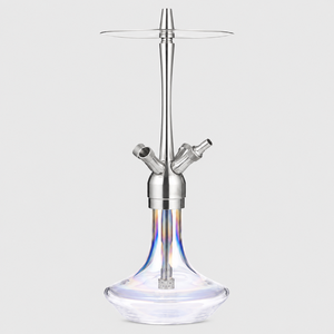 Cachimba de Acero Inoxidable V2A Premium con Base de Vidrio Grueso, 4 Puertos para Mangueras, 50cm, Moderna, para Salón o Bar, Venta al por Mayor OEM - Product Image 2