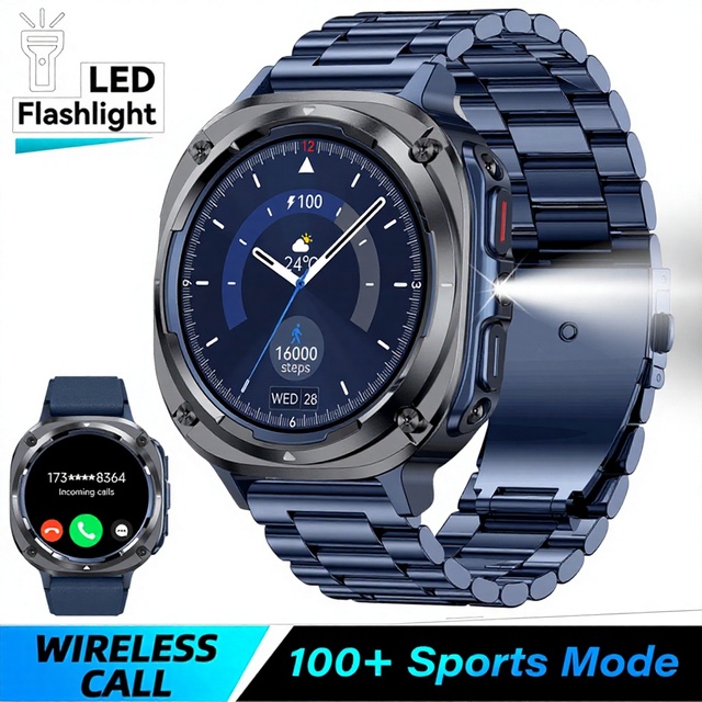 NEW Watch 7 Ultra Smart Watches IP68 Waterproof Call Heart Rate LED Flashlight Outdoor Smartwatch for Android iOS