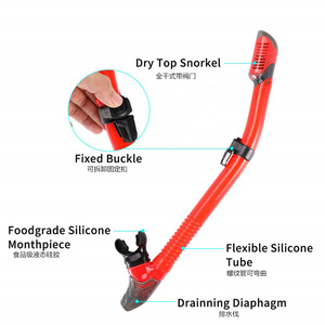 Tuba de plongée en silicone SN6022 bleu, équipement de natation et de plongée durable - Product Image 3