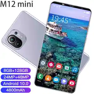 Küresel sürüm M12 mini 5.2 inç mini telefon 8GB + 256GB pil 4800mAh akıllı telefon HD kamera 24MP + 48MP çift kartları cep telefonları