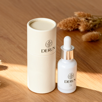 Botol Serum Minyak Rambut Esensial Kaca Bentuk Silinder Kosong Putih Matte Frosted 30ml 50ml 100ml Dengan Pipet