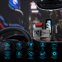 Nouvelle boîte noire de voiture 4K avec écran tactile IPS, Wi-Fi, vision nocturne, GPS intégré, surveillance de stationnement 24h/24, caméra avant/arrière et capteur G