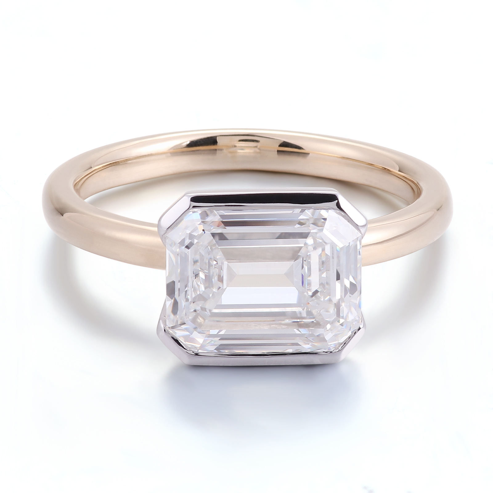 real solid 18K gold lab diamond ring