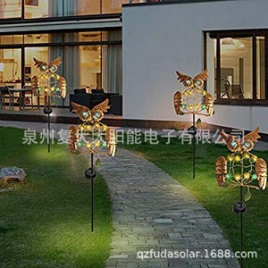 Lámpara Solar de Jardín con Forma de Búho, 10 LED, Resistente al Agua, Decoración Solar para Exteriores - Product Image 2