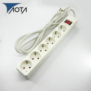 שקע חשמל תעשייתי אירופאי עם 5 שקעים, מפצל חשמל עגול עם הגנה מפני נחשולי מתח במחיר זול - Product Image 6