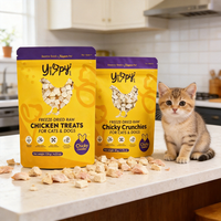 Sachet refermable mat personnalisé avec fermeture éclair pour aliments lyophilisés, friandises pour animaux de compagnie (chien, chat)