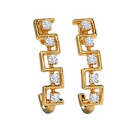 Boucles d'oreilles créoles en or massif 14K 18K avec diamants cultivés en laboratoire IGI HPHT CVD, boucles d'oreilles en diamants enchanteurs