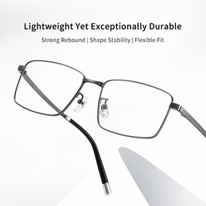 <span class=keywords><strong>Gafas</strong></span> Ópticas Unisex de Titanio con Montura Completa Rectangular, Anti Luz Azul, Grises, Ligeras, Recicladas, para Uso Diario y Pantalla de <span class=keywords><strong>Ordenador</strong></span> - Product Image 3